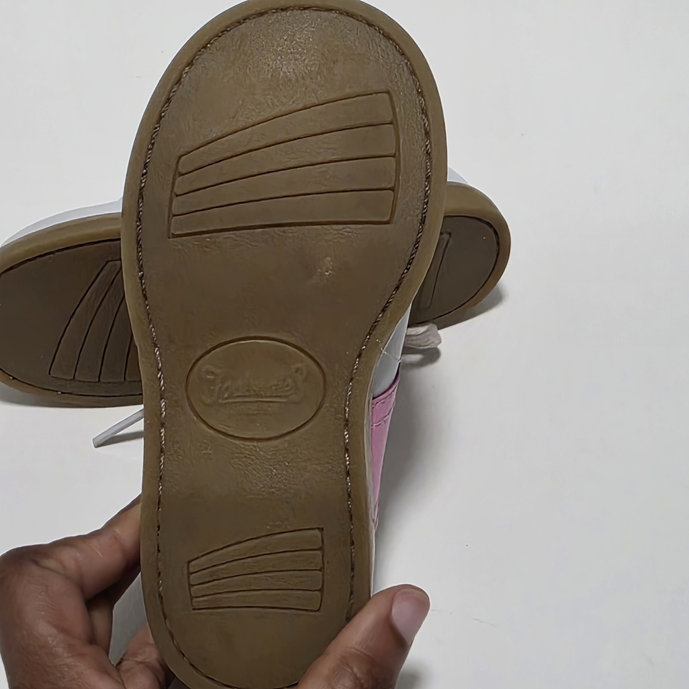 Footmates Kids Pink and White Walking Shoes Sz. 7 - Picture 4 of 6